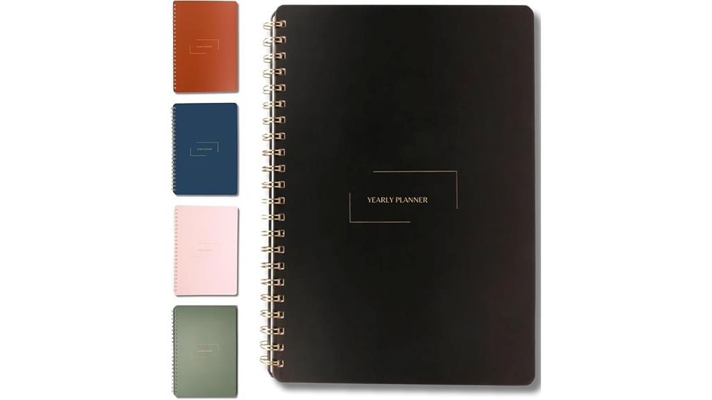black portrait yearly planner