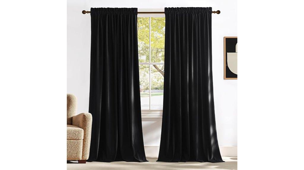 black velvet bedroom curtains