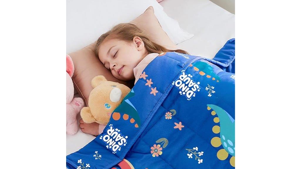 blue dinosaur weighted blanket