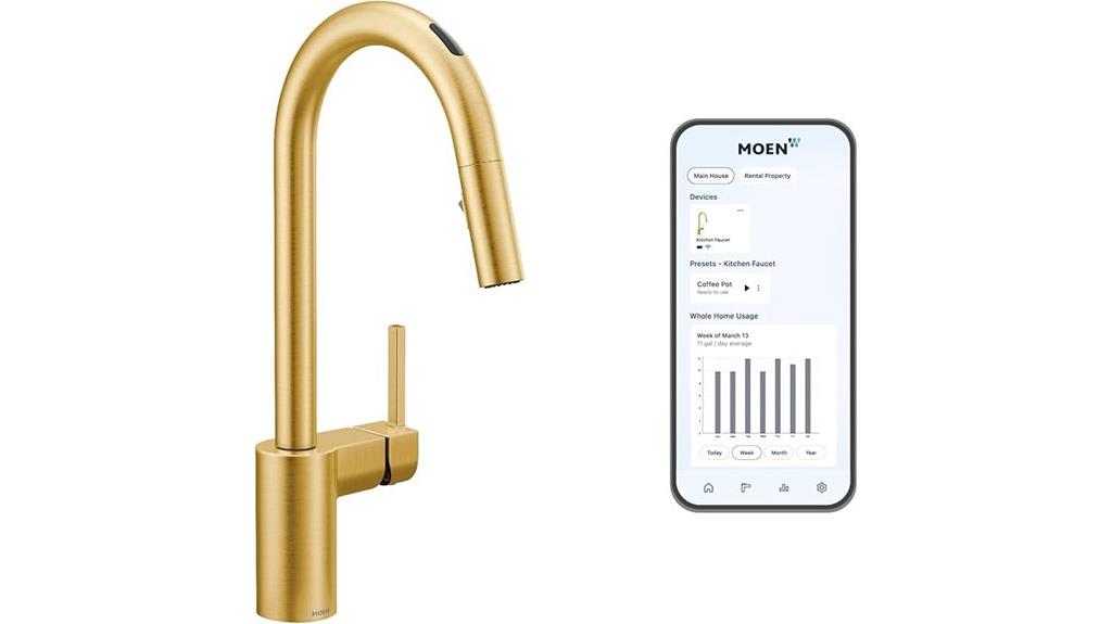 brushed gold touchless faucet