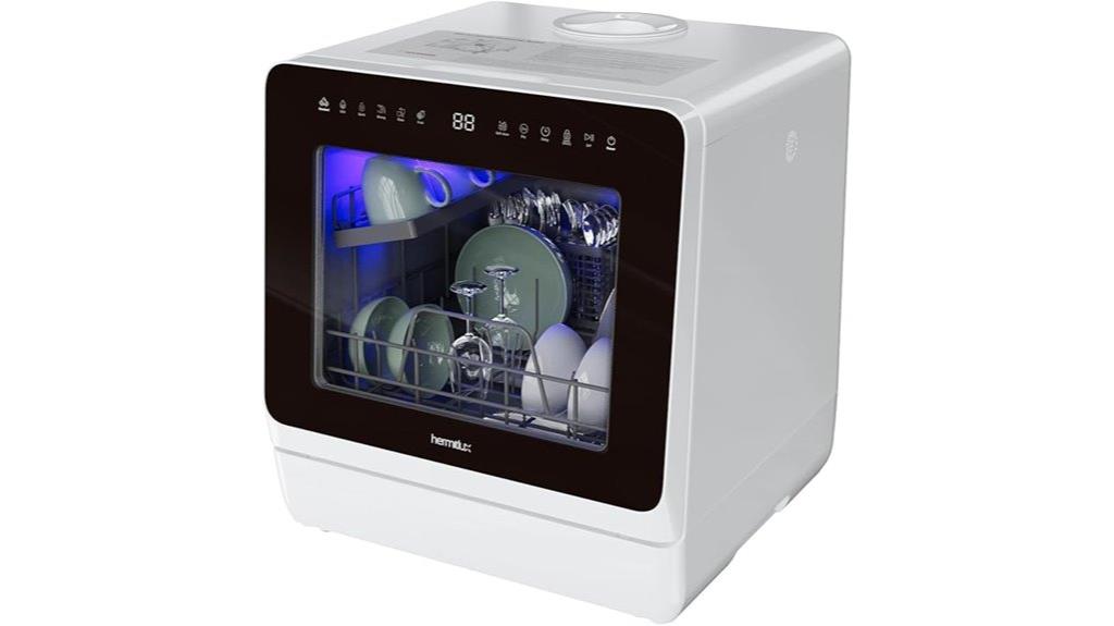 compact dishwasher with seven programs