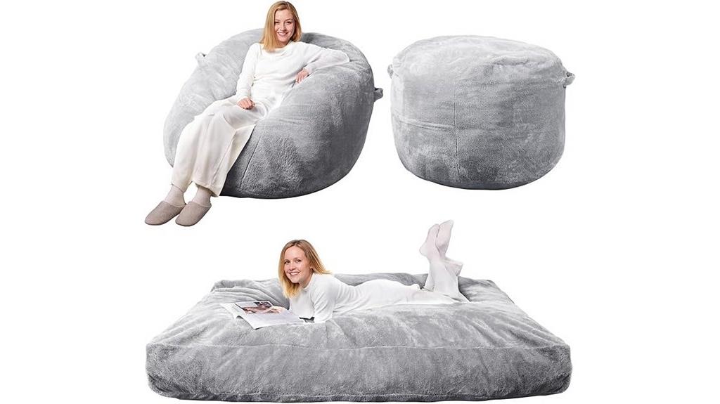 convertible grey memory foam
