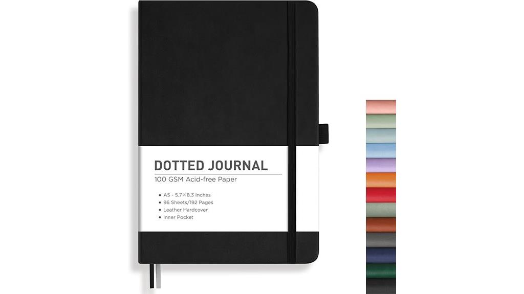dotted black a5 notebook