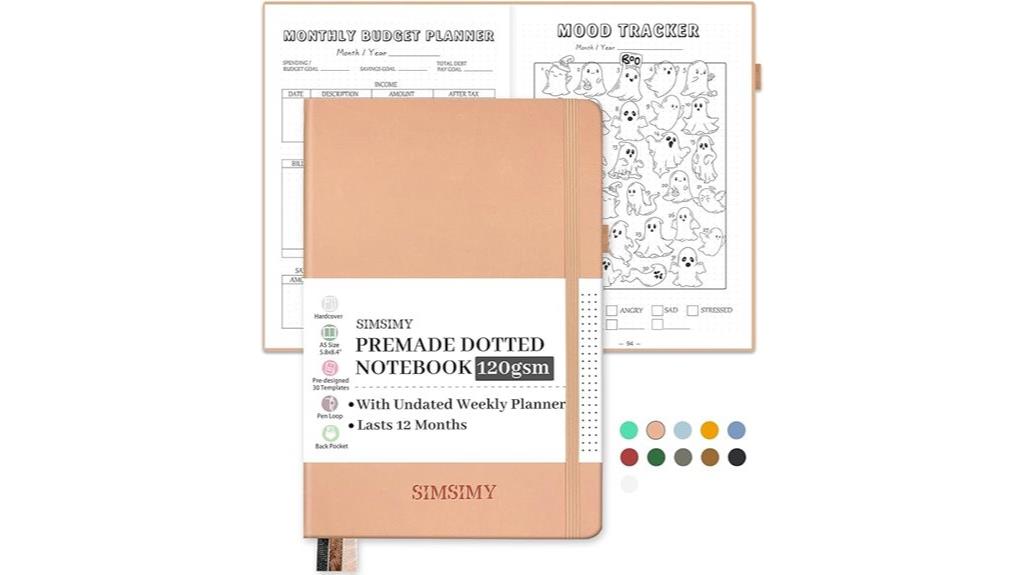 dotted journal with trackers