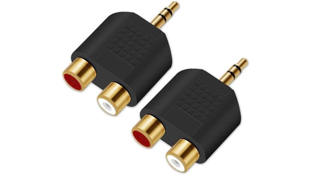 dual 3 5mm rca splitters