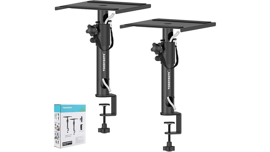dual monitor stands with cables
