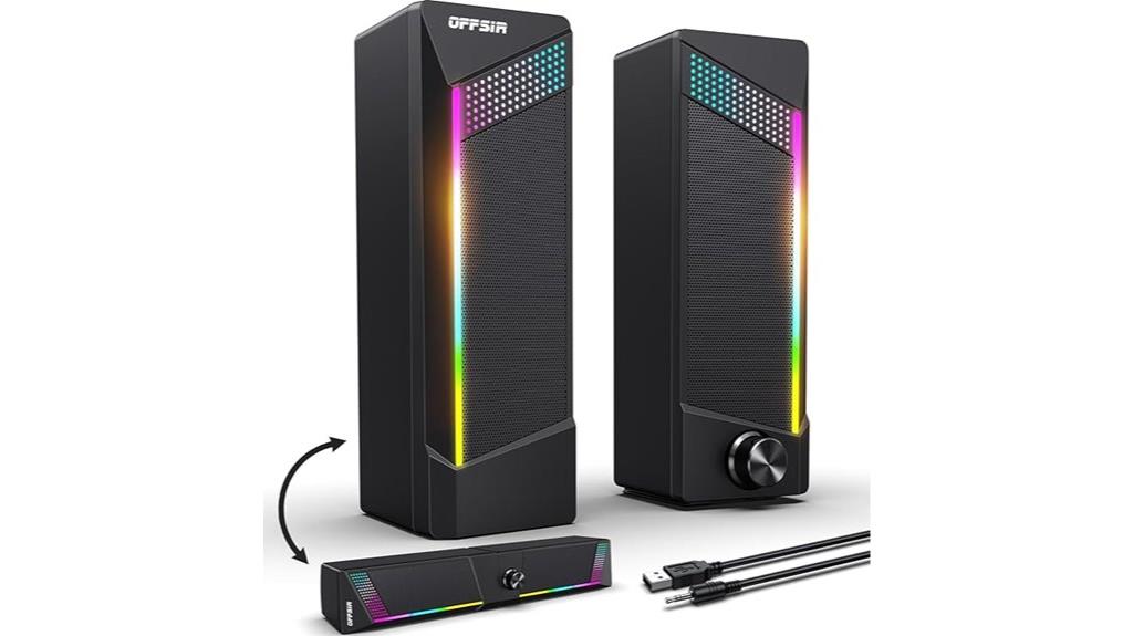 dual usb rgb speakers