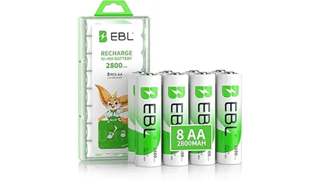 eight 2800mah ni mh batteries