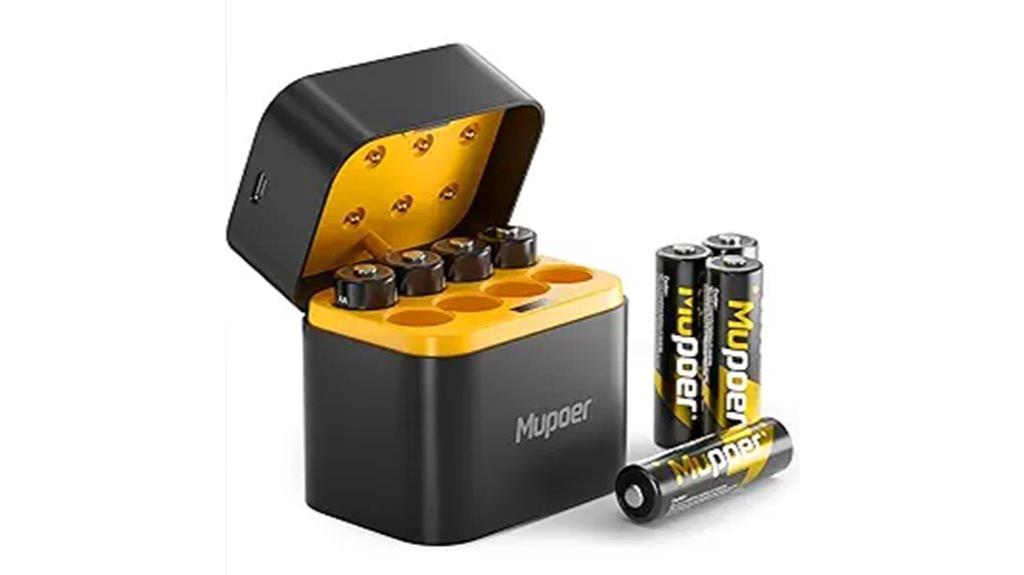 eight pack rechargeable lithium batteries