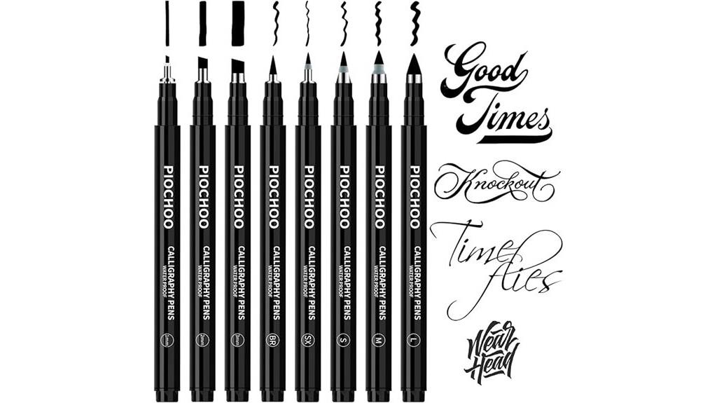 eight pen calligraphy set