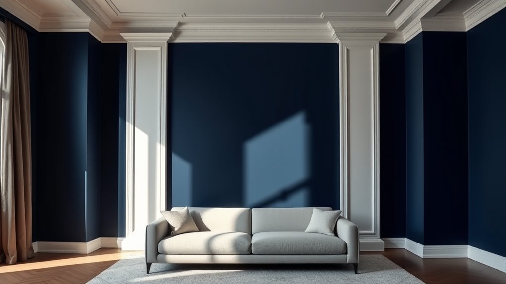 elegant navy blue walls