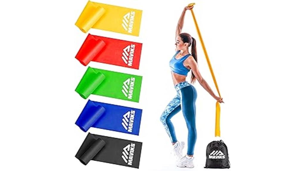 five piece exercise resistance bands