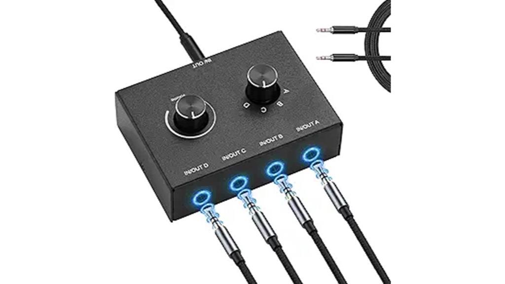 four input stereo audio switch