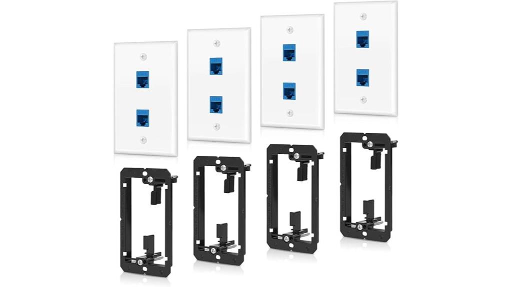 four port wall plate kit