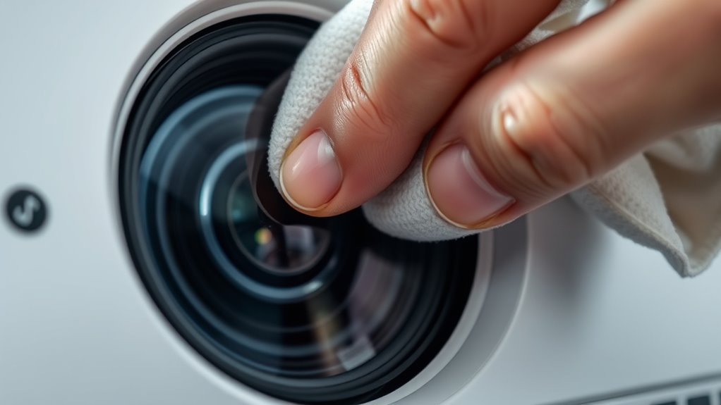 gentle circular lens wiping
