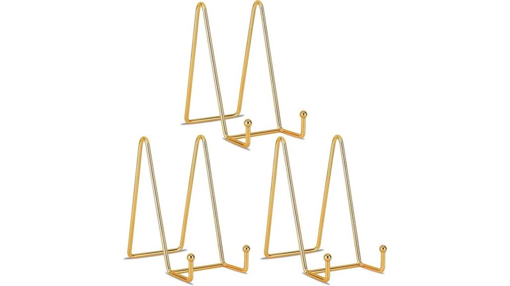 gold metal display stands