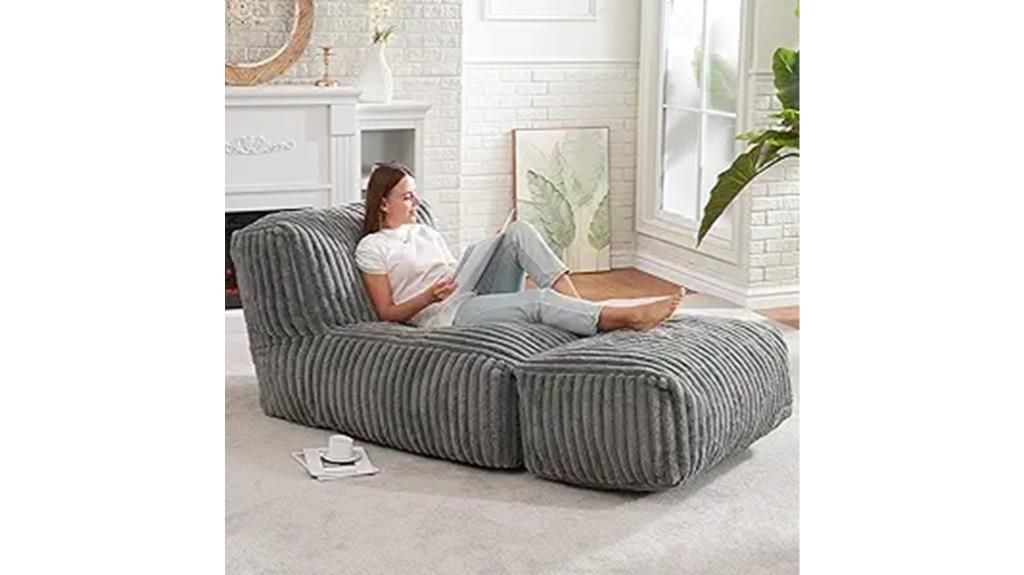 grey memory foam lounger