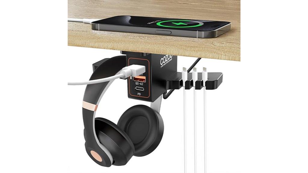 headphone stand with charger