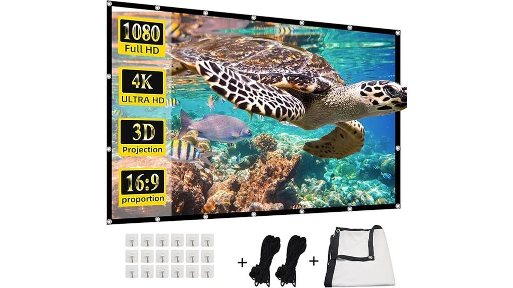 high resolution portable projection screen