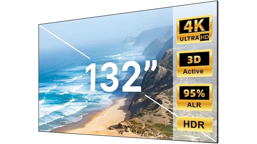 large 132 inch seamless projector