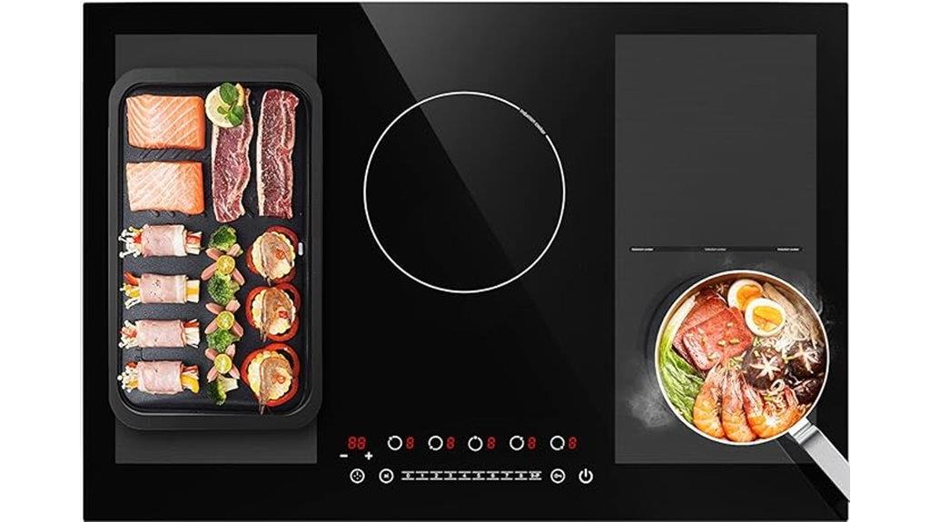 large 5 burner induction cooktop