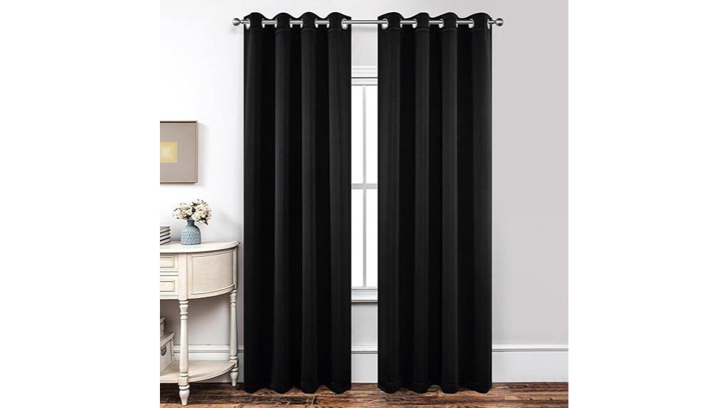 large black bedroom curtains