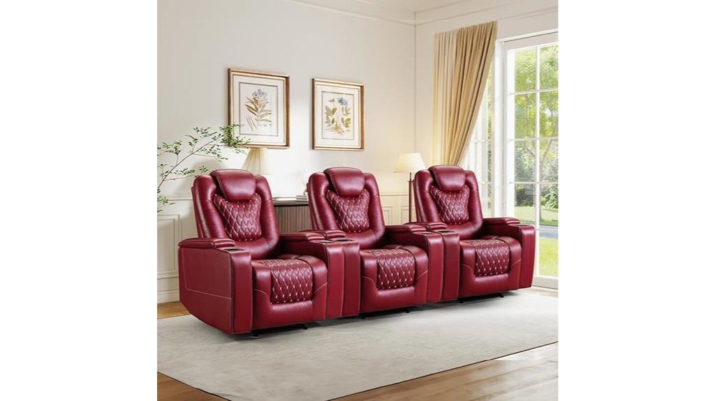 luxury leather recliner set