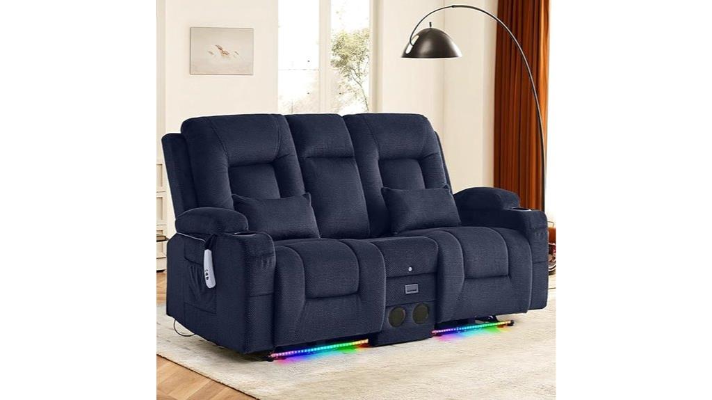 luxury reclining loveseat features