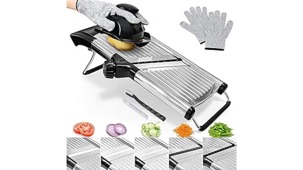 mandoline slicer with gloves