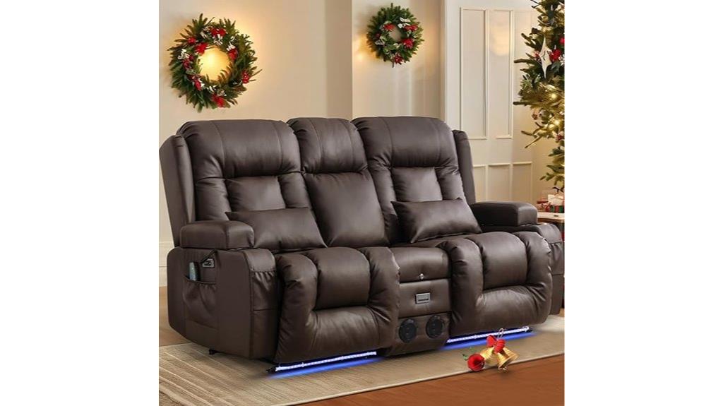 massage heat reclining loveseat