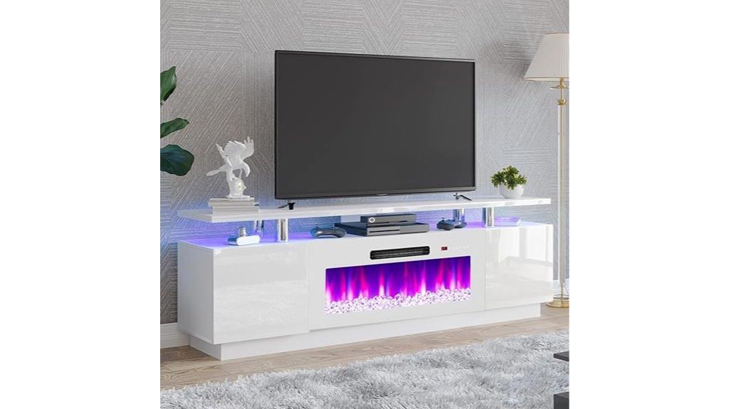 modern 70 inch fireplace console