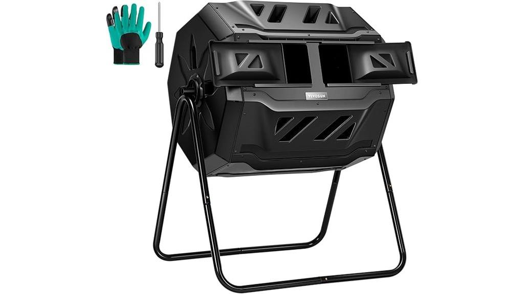 outdoor 43 gallon black composter