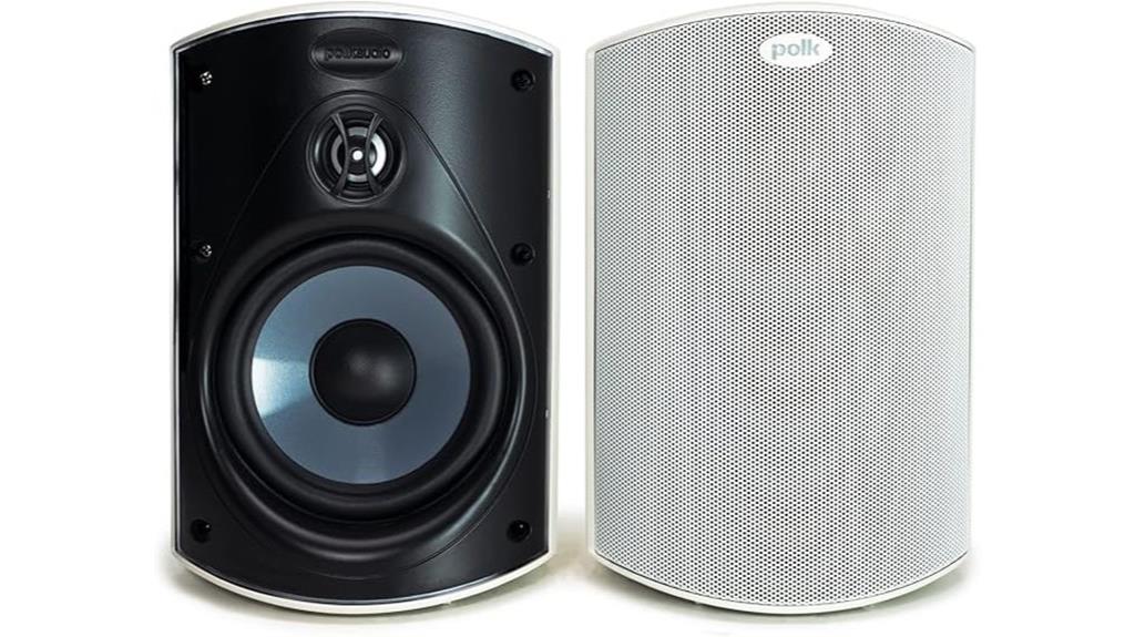outdoor white speaker pair