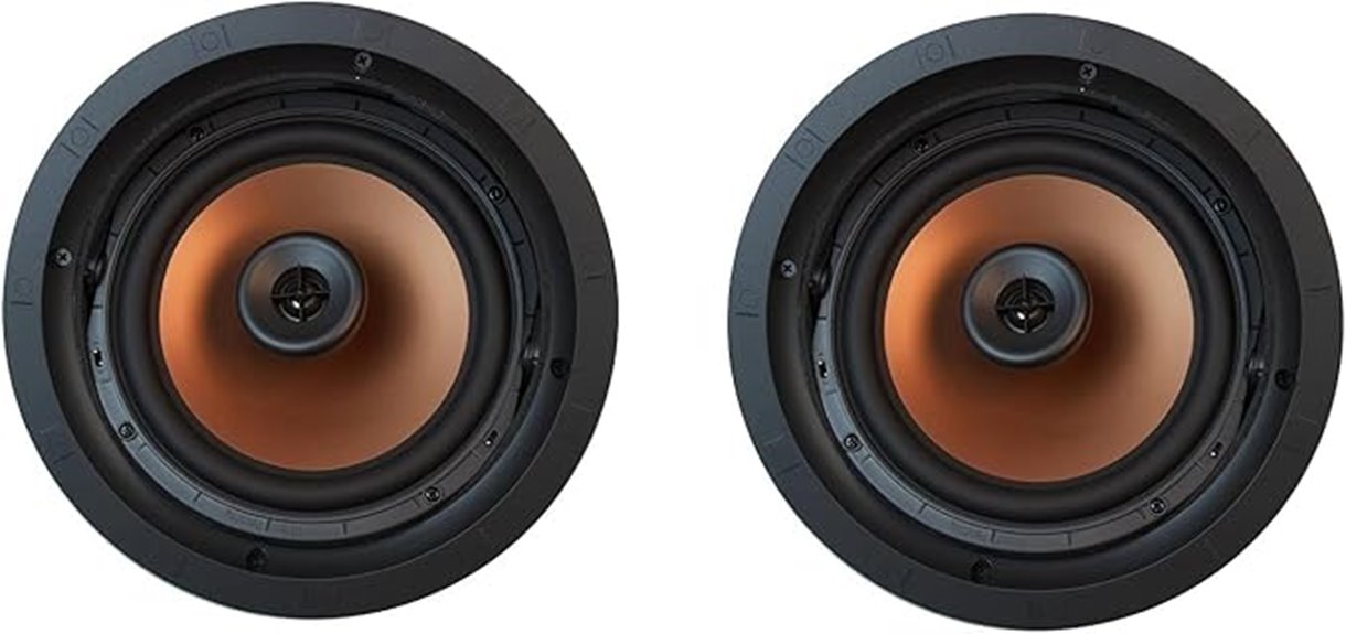 pair of in ceiling speakers
