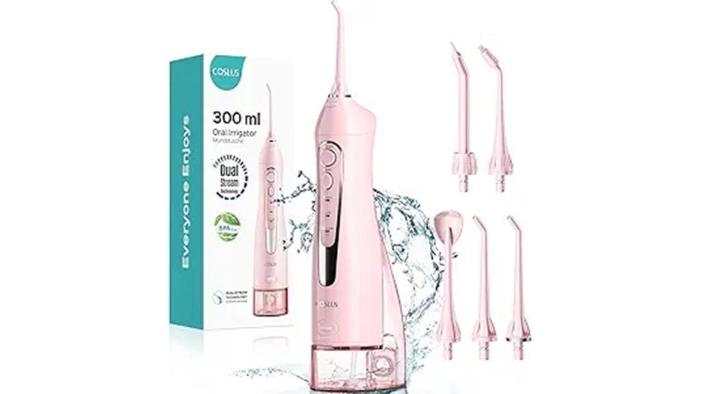 pink cordless water flosser