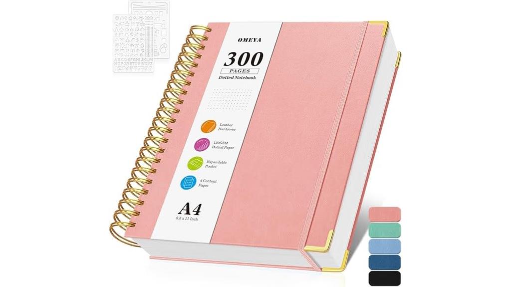 pink leather dot notebook