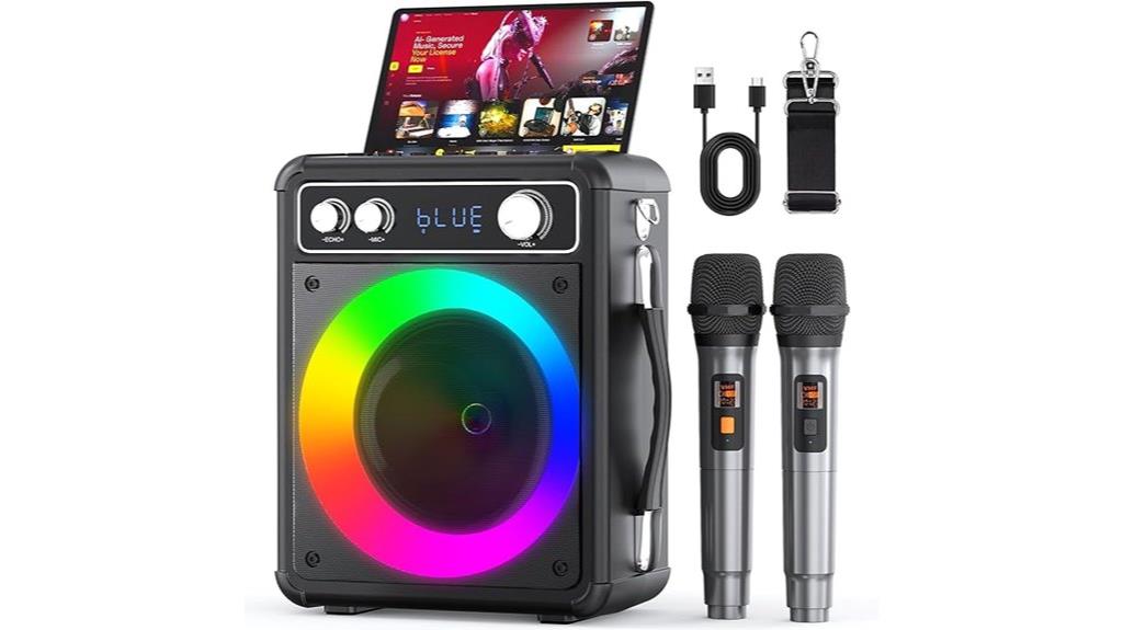 portable karaoke led speaker