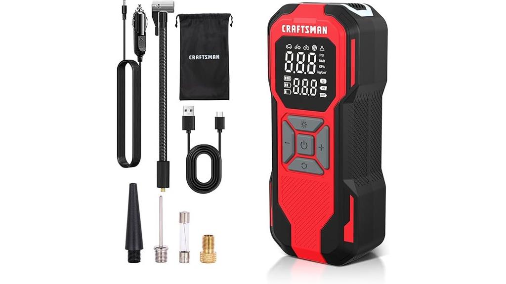 portable tire inflator with gauge