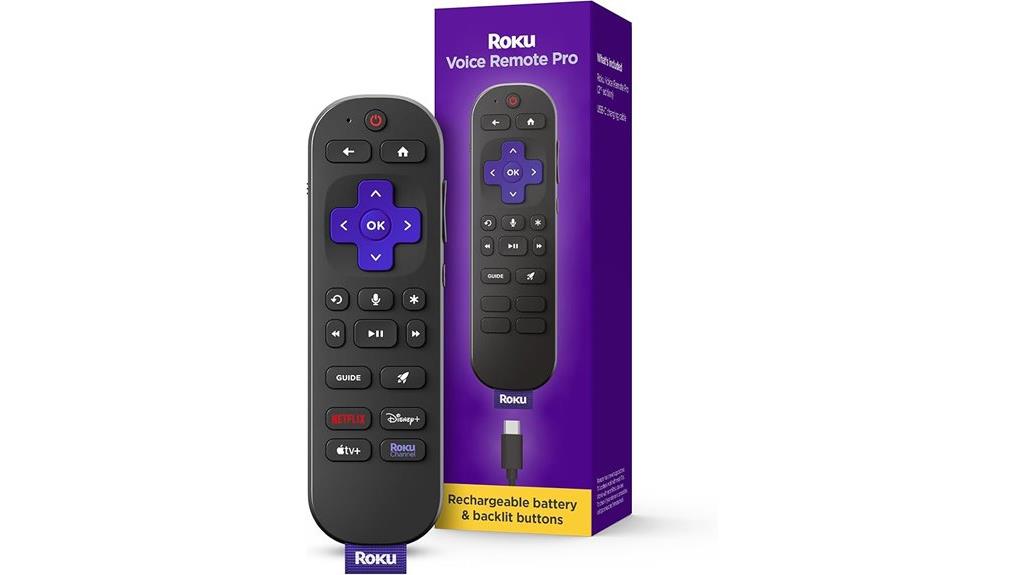 rechargeable voice remote with backlit buttons