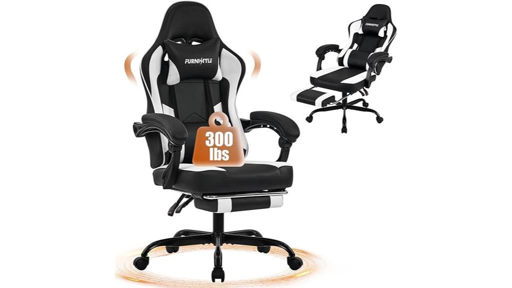 reclining gaming chair with footrest