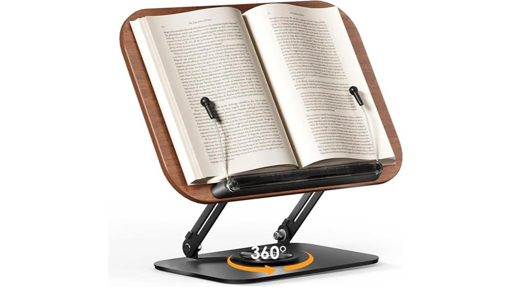 rotatable adjustable book holder
