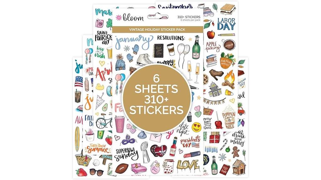 seasonal vintage sticker sheets