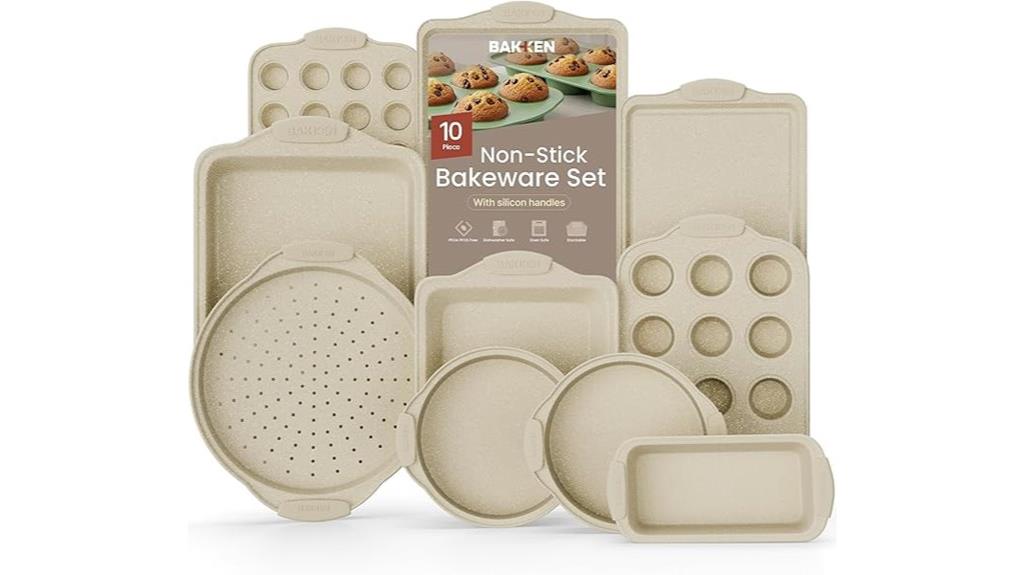 set of ten baking pans