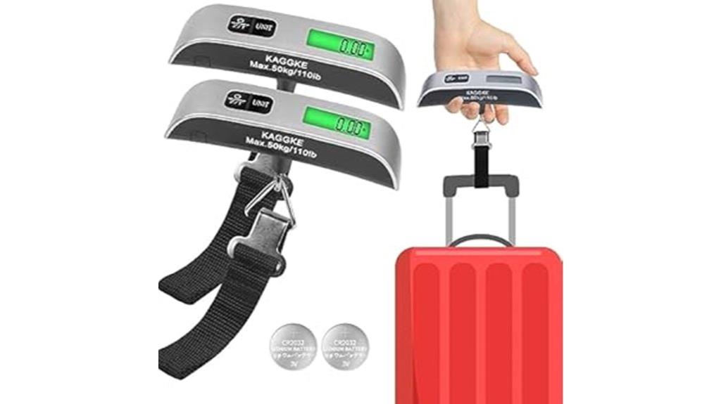 silver digital luggage scale