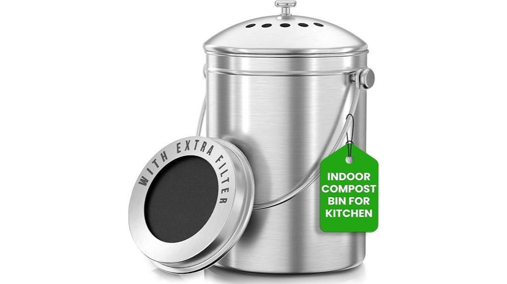 silver kitchen compost bin