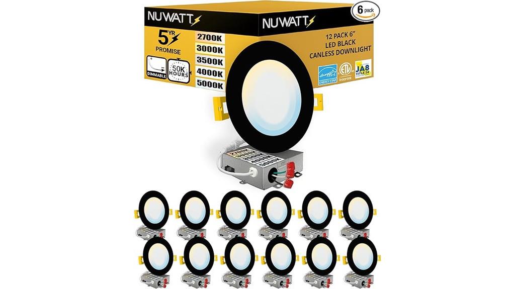 six pack slim black leds