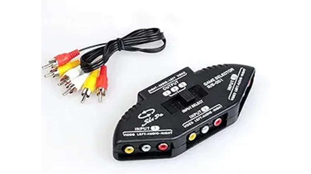three input rca av switch