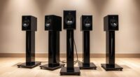 top speaker stands with cable management