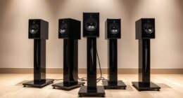 top speaker stands with cable management