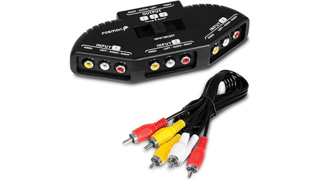 triple rca splitter switch